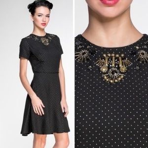 Marchesa Voyage Black Embellished Cocktail Dress 8